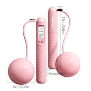 1pc Pink Cordless Adjustable Jump Rope With Weighted Ball And Intelligent Counter Screen For Outdoor Fitness Sports; For Home Workout