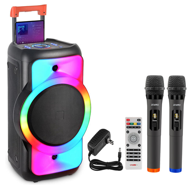 Speaker Karaoke Machine Portable Singing PA System w Cool DJ Light
